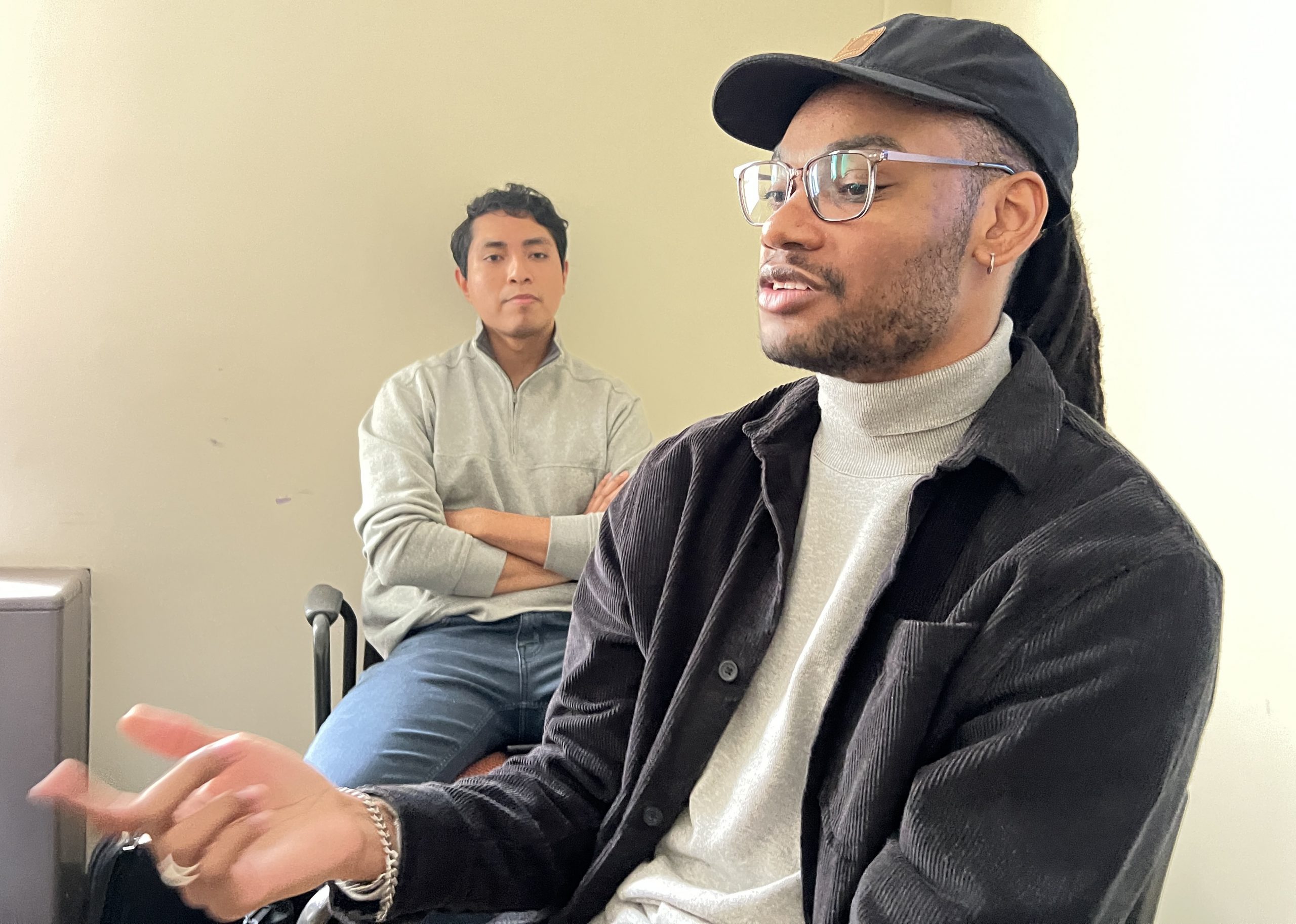 student gestures while speaking