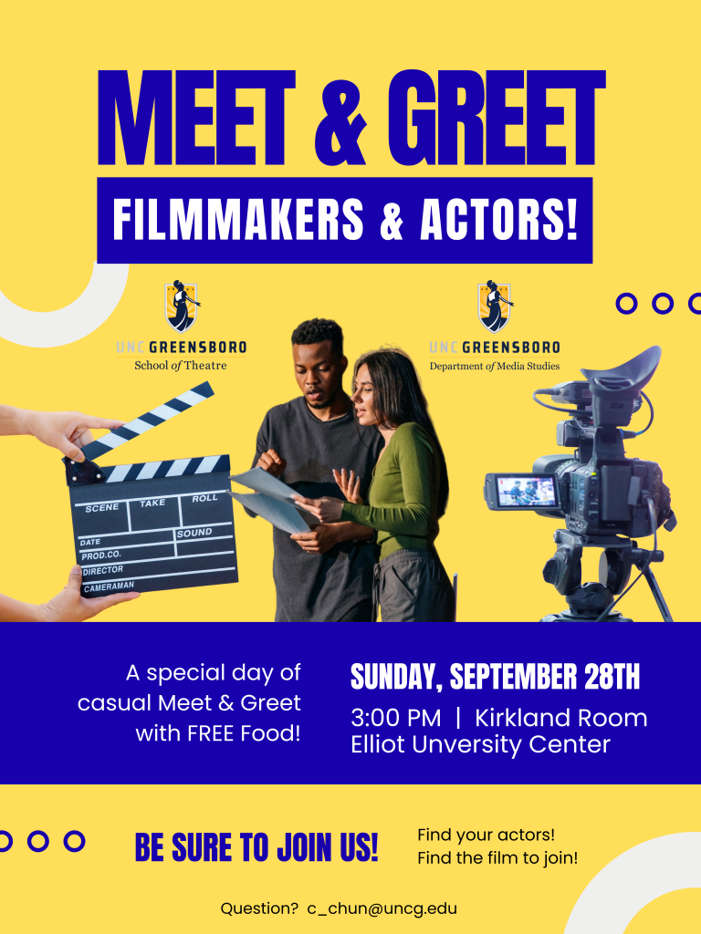 event poster for September 28, 2025 Meet and Greet: Filmmakers and Actors!