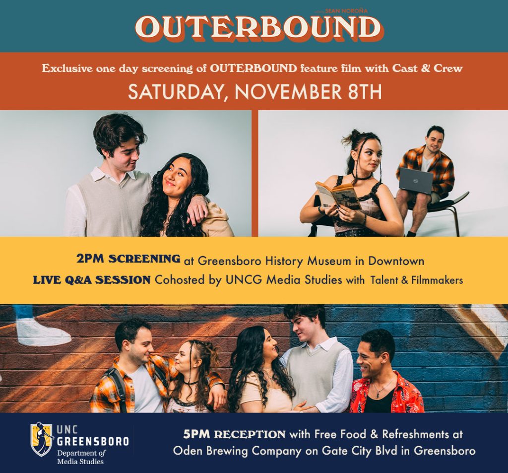 poster for Outerbound film screening events on November 8, 2025.