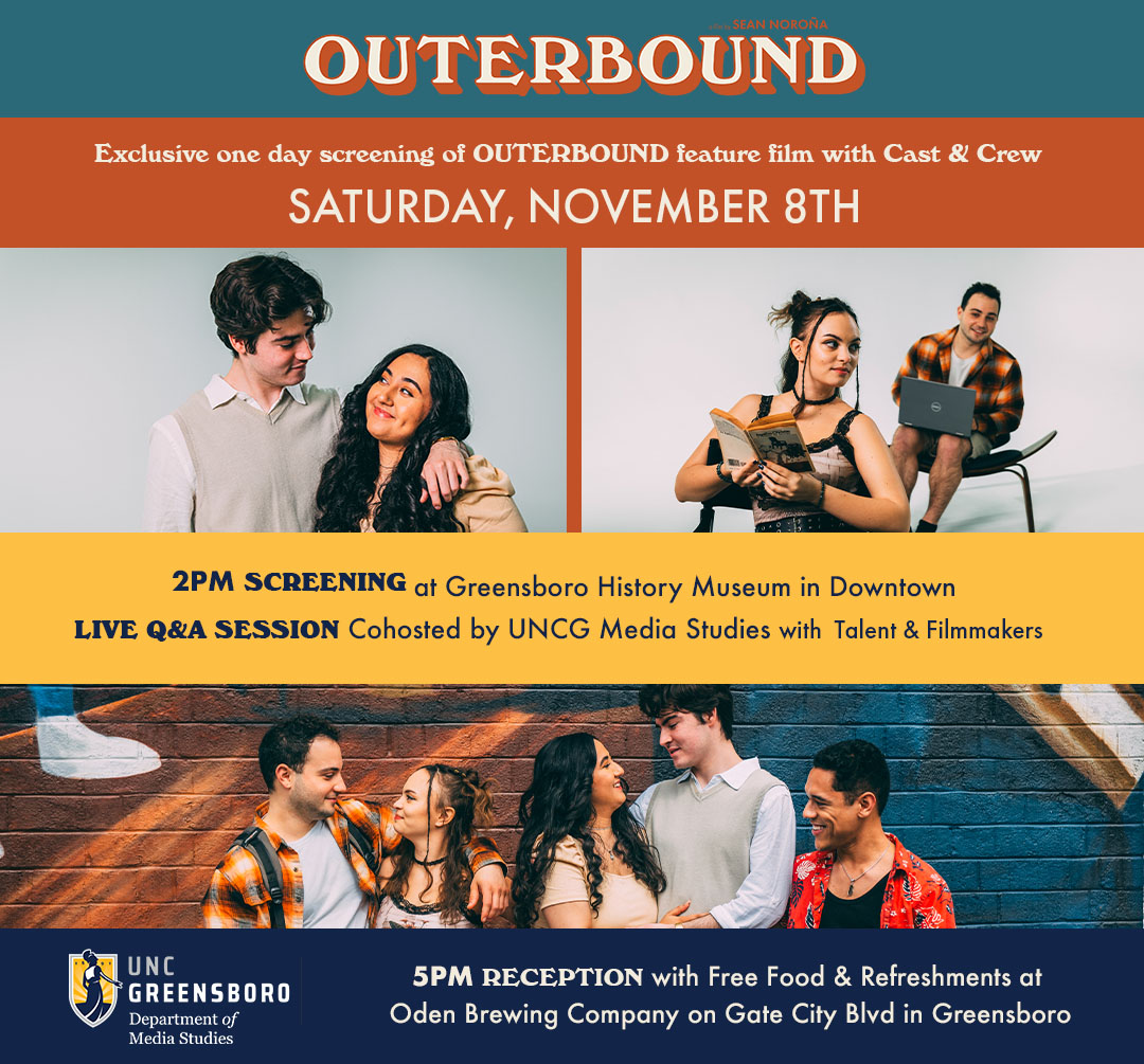 poster for Outerbound film screening events on November 8, 2025